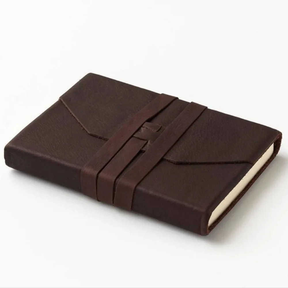 ❤️BUY 2 GET 1 FREE Wrap Soft Brown Italian Leather Journal Lace Up Tie, Lined